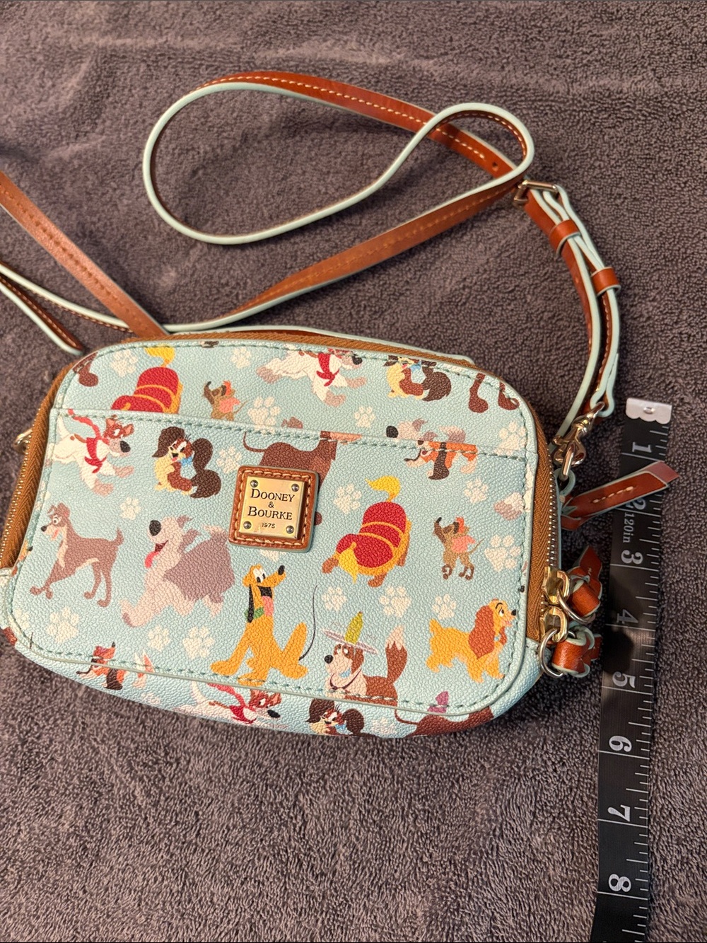 Dooney & Bourke Light Blue Disney Dogs Crossbody Pouch - Picture 3 of 3